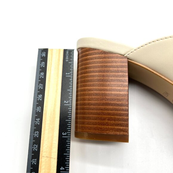 MICHAEL Michael Kors Womens Size 6.5 Cream Leather Heels Mules Clogs Shoes - Picture 14 of 14